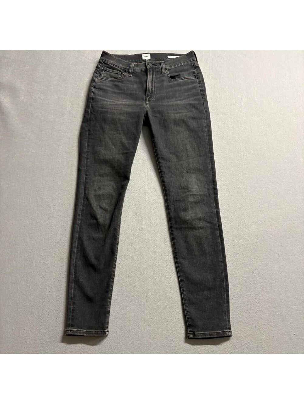 Edwin Pixie 9 Inch Mid Rise Skinny Jeans Womens Size 26 Gray Stretch Denim
